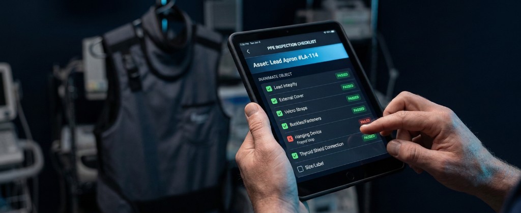 PPE inspection checklist on tablet